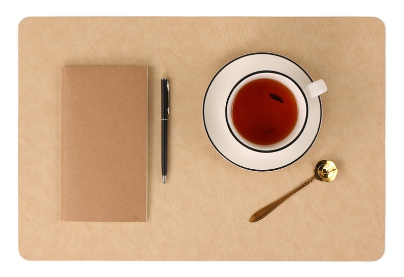 Jovono Faux Leather Placemats, Set of 4 PU Table Mats, Easy to Clean, Heat & Stain Resistant for Office Conference Table,Dining Home Decor - Image 3