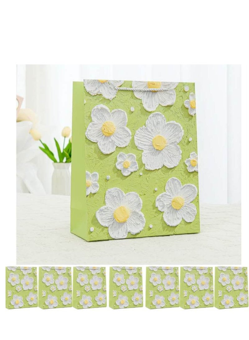 10 Pieces Luxury Ramadan Eid Gift Bags Creative 3D Oil Painting Flowers Packing Paper Gift Bags - Image 1
