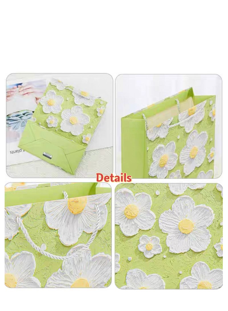 10 Pieces Luxury Ramadan Eid Gift Bags Creative 3D Oil Painting Flowers Packing Paper Gift Bags - Image 2