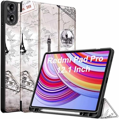 ProElite Cover for Redmi Pad Pro 12.1 inch Cover, Soft Flexible Flip Case Cover for Redmi Pad Pro 12.1 inch, Support Auto Sleep Wake, [Recoil Series] - Eiffel - Image 1