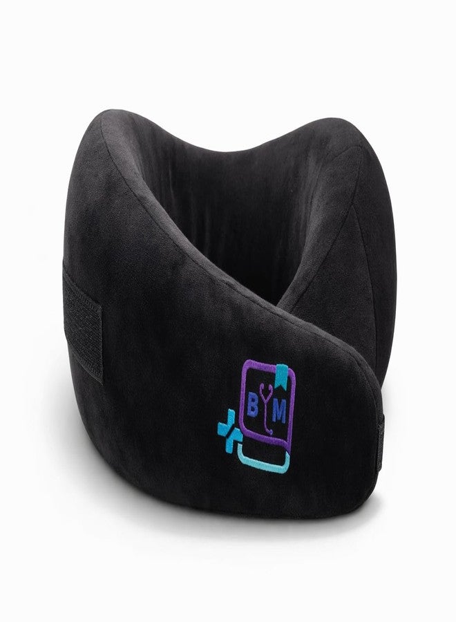 BYM Memory Foam Neck Pillow for Travelling Adjustable Wrap Around Velcro Support Travel Cushion for Flight Train Car Sleeping Essential Gift for Men Women - Image 1