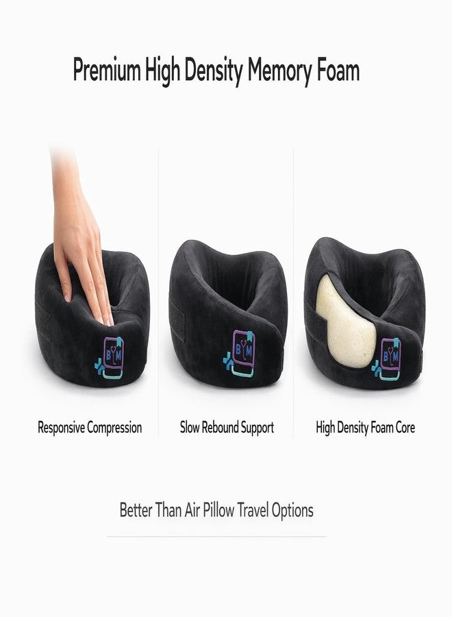 BYM Memory Foam Neck Pillow for Travelling Adjustable Wrap Around Velcro Support Travel Cushion for Flight Train Car Sleeping Essential Gift for Men Women - Image 4