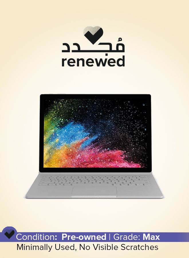Renewed - Surface Book 2 2-in-1 Laptop With 15-Inch Touch-Screen PixelSense Display,Intel Core i7/16GB RAM/512GB SSD- 6GB GRAPHICS GTX 1060 English/Arabic Silver