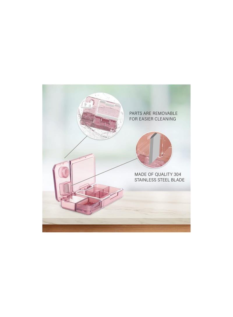 SOLARAE Pill Cutter, 3 in 1 Multi-Functional Lightweight Red Aesthetic Pill Organizer with Pill Cutter for Small or Large Pills, Crushes Pills, Vitamins, Tablets, for Easy Pill Management (1 Pack) - Image 5