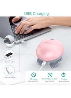 Prime by javaudan Electric Scalp Massager, Waterproof Portable Head Massager for Hair Growth Handheld Hair Massager with 4 Massage Heads, Detachable and Washable Handheld Scratcher for Deep Clean Hair Growth Head Relax  - Image 3