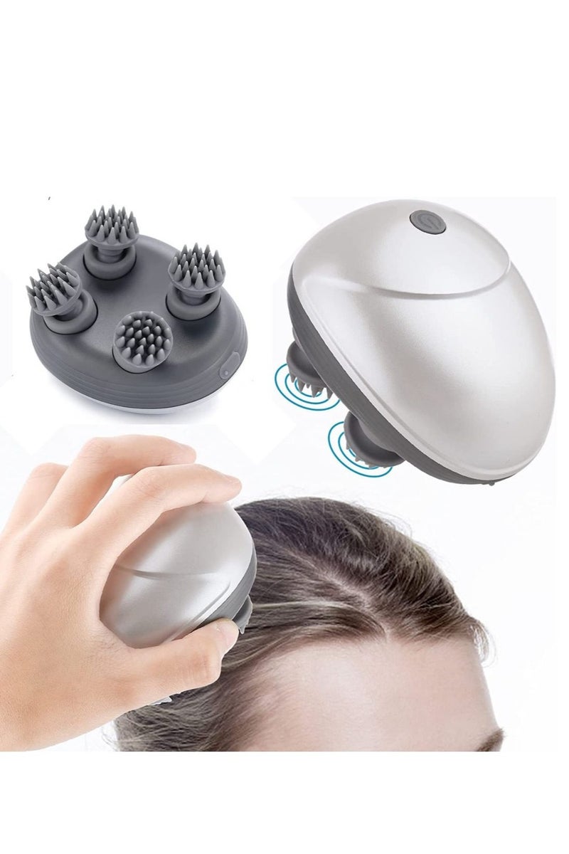 Prime by javaudan Electric Scalp Massager, Waterproof Portable Head Massager for Hair Growth Handheld Hair Massager with 4 Massage Heads, Detachable and Washable Handheld Scratcher for Deep Clean Hair Growth Head Relax - Image 1