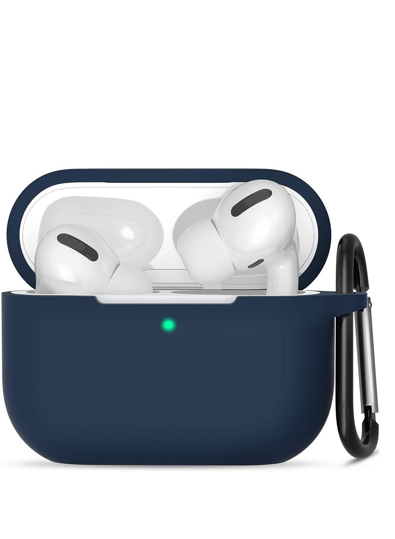 Compatible for AirPods Pro 2nd Generation Case Cover with Keychain, Soft Silicone Skin Case Cover Full Protective (Silicone Blue) - Image 1