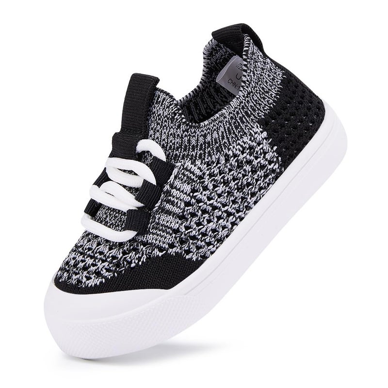 BMCiTYBM BMCiTYBM Baby Shoes Boys Girls Barefoot First Walking Shoes Breathable Mesh Walker Sneakers Tennis Outdoor Indoor Slip On 612 Months Infant Black Size 4 Toddler 