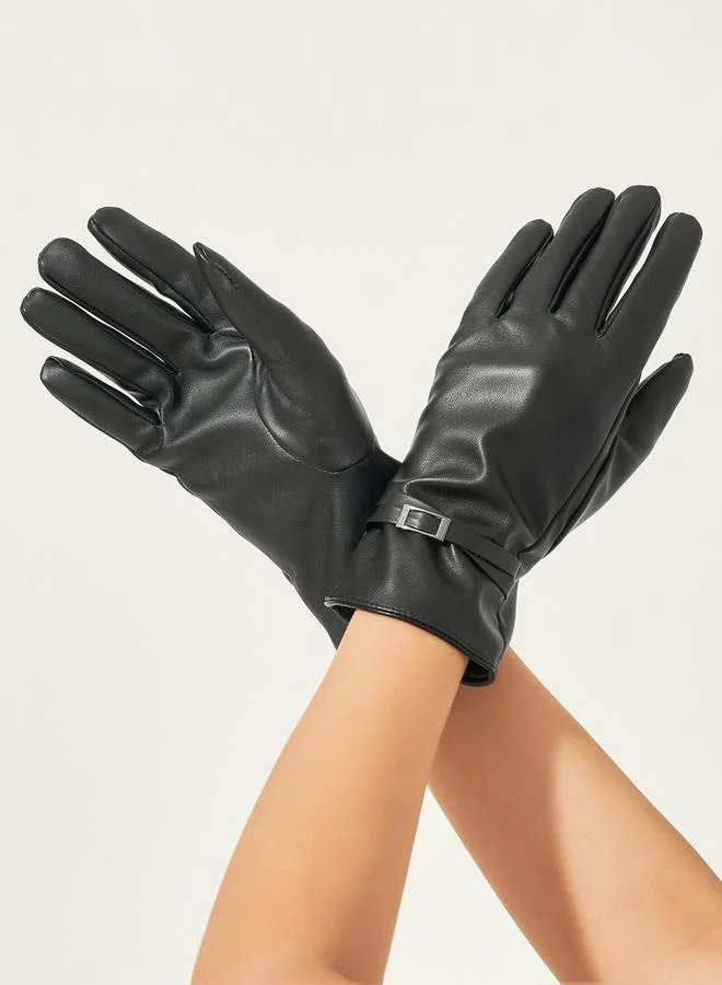 Styli Leather Look Gloves