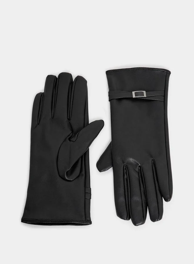 Styli Leather Look Gloves