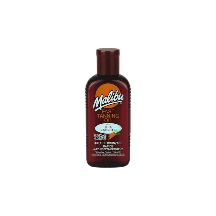 Malibu Sun Fast Tanning Oil - Tan Accelerator for Outdoor/Tanning Bed, Beta Carotene Carrot Extract & Vitamin E for Moisture & Hydration, Water-Resistant, Coconut, Cruelty-Free, Made in UK (6.8 Fl Oz)