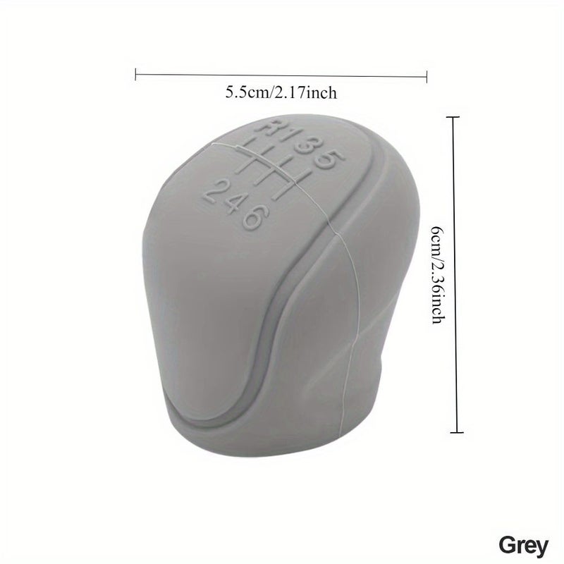 Beige 6 Speed Manual Car Gear Shift Knob Cover Silicone Non Slip Grip Handle - Image 4