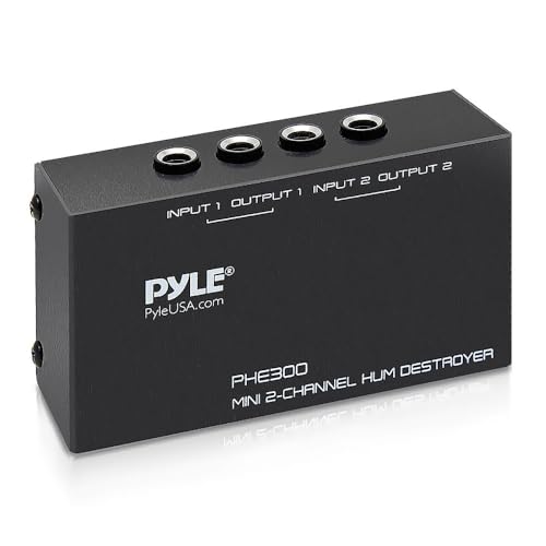 PYLEPRO Compact Mini Hum Eliminator Box2 Channel Passive Ground Loop Isolator Noise Filter AC Buzz Destroyer Hum Killer w 2 14Inch TRS Input and Output for 2 Mono 1 Stereo Signal - Image 1