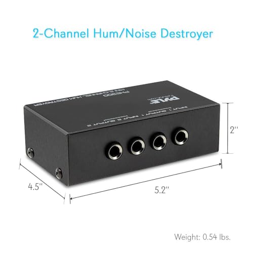 PYLEPRO Compact Mini Hum Eliminator Box2 Channel Passive Ground Loop Isolator Noise Filter AC Buzz Destroyer Hum Killer w 2 14Inch TRS Input and Output for 2 Mono 1 Stereo Signal - Image 3