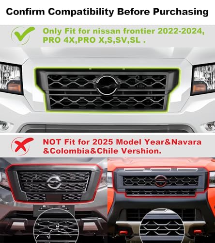 SDPVorn Grill Lights for Nissan Frontier 2022-2024 Front Bumper Grille Marker Accent Head Lamps DRL PRO 4X X S SV SL Accessories (Amber) - Image 3