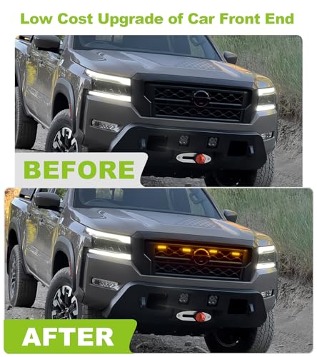 SDPVorn Grill Lights for Nissan Frontier 2022-2024 Front Bumper Grille Marker Accent Head Lamps DRL PRO 4X X S SV SL Accessories (Amber) - Image 4