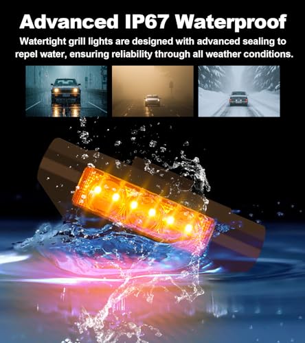 SDPVorn Grill Lights for Nissan Frontier 2022-2024 Front Bumper Grille Marker Accent Head Lamps DRL PRO 4X X S SV SL Accessories (Amber) - Image 5