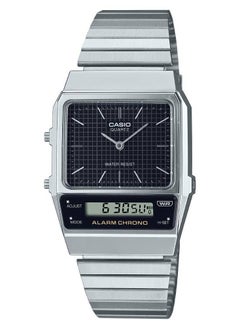 Casio Water Resistant Quartz Analog-Digital Stainless Steel Black Dial Watch - AQ-800E-1ADF - 32mm