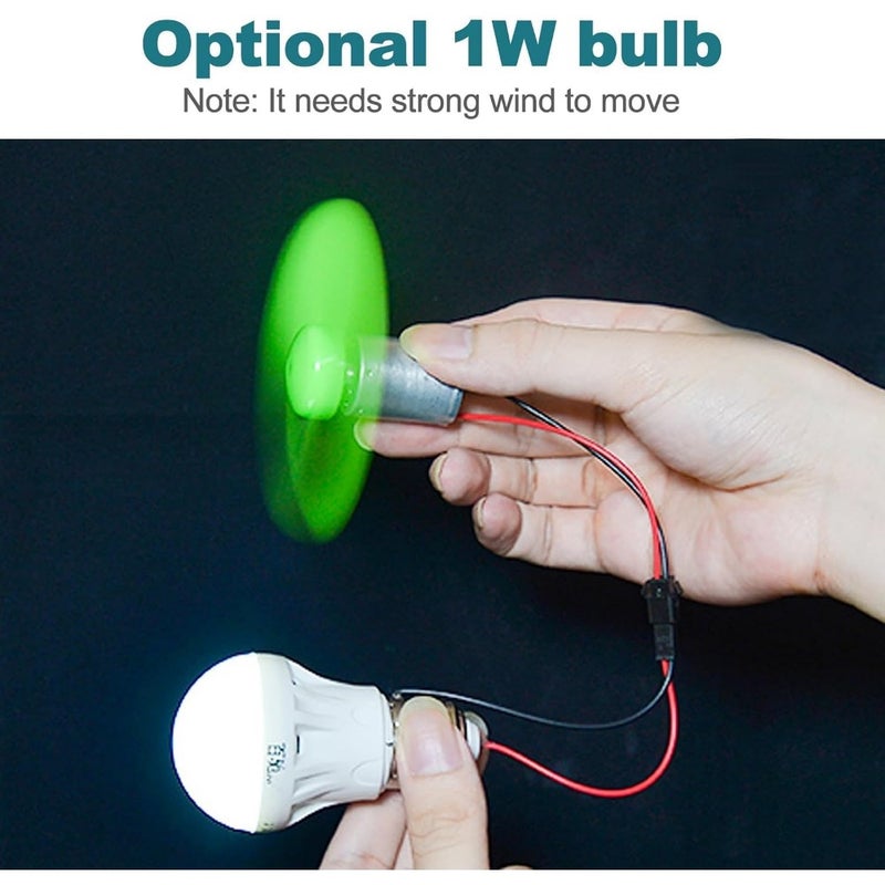 Mini Wind Turbine Generator Kit, DIY Micro Wind Power Model, DC Low Voltage Output for Science Education Experiment Teaching - Image 3