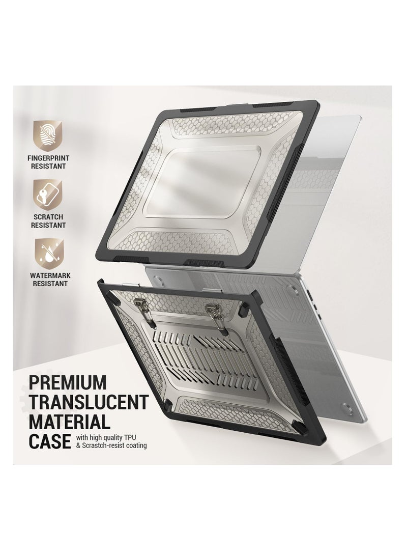 Generic - 2023 MacBook Air 15" Case - Heavy Duty Shockproof Hard Shell with Folding Stand for A2941 M2 Chip (Black) - Image 1
