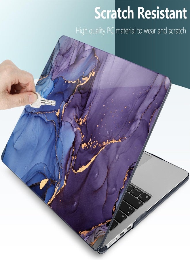 DONGKE M3 MacBook Air 13.5" Case 2022 2023 2024 Release A2681 M2 A3113 Plastic Hard Case Cover with Touch ID & Retina Display, Keyboard Cover & Screen Protector, Blue Flowers - Image 3