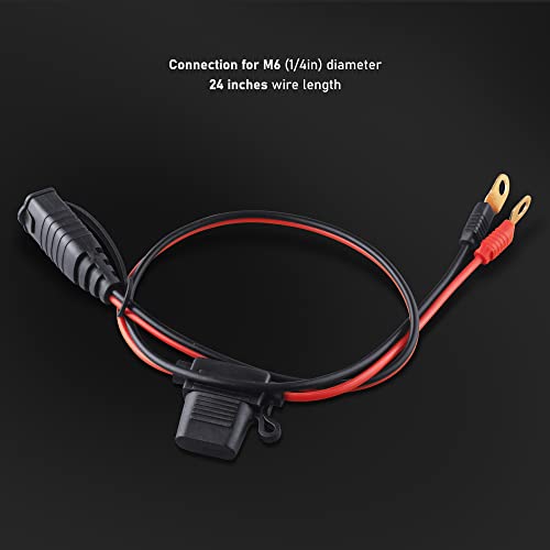 SafeAMP Wire Harness Compatible with NOCO(R) GC002 X-Connect, M6 (1/4in) Eyelet Terminal Connector - Image 2