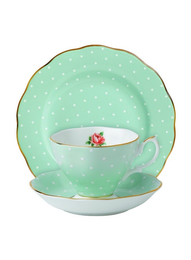 ROYAL ALBERT طقم رويال ألبرت بولكا روز 3 قطع (فنجان شاي، صحن وطبق 8 بوصة) - Image 1