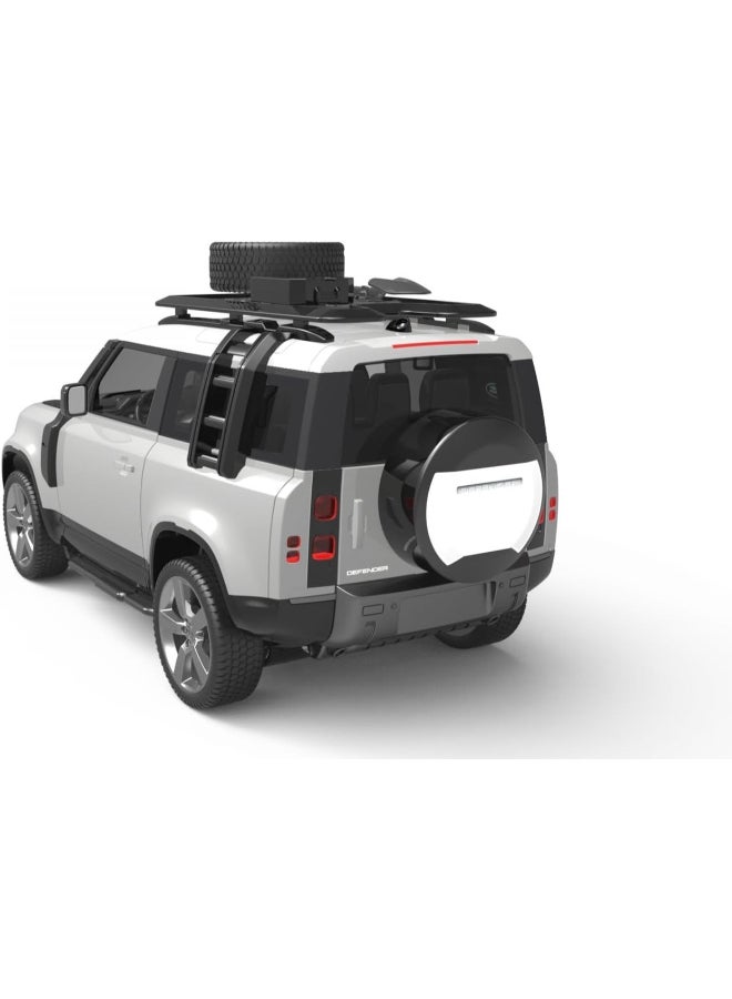 أر دبليو Land Rover Defender Remote Control Car 1:12 Scale 2.4GHz RC Off-Road SUV Toy with Lights, Rechargeable 7.2V Battery, Full Function Control, Realistic Design,  Colors for Kids 6+ Silver - Image 3