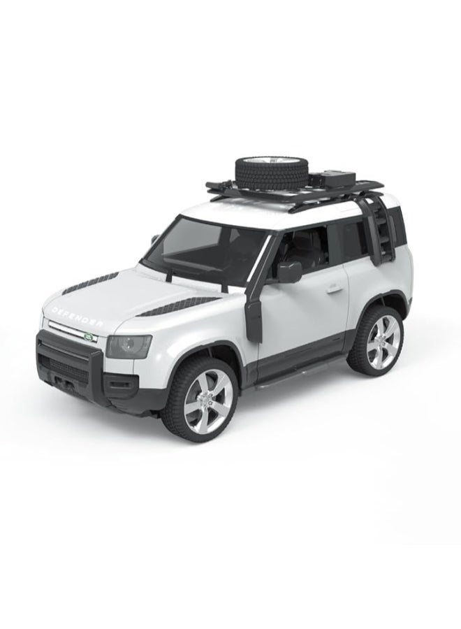 أر دبليو Land Rover Defender Remote Control Car 1:12 Scale 2.4GHz RC Off-Road SUV Toy with Lights, Rechargeable 7.2V Battery, Full Function Control, Realistic Design,  Colors for Kids 6+ Silver - Image 1