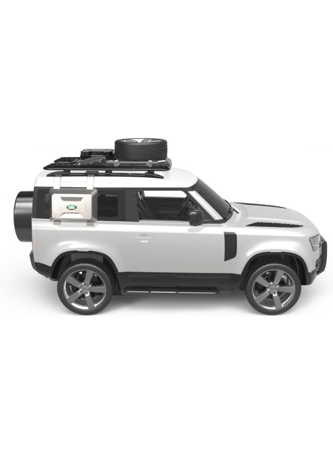 أر دبليو Land Rover Defender Remote Control Car 1:12 Scale 2.4GHz RC Off-Road SUV Toy with Lights, Rechargeable 7.2V Battery, Full Function Control, Realistic Design,  Colors for Kids 6+ Silver - Image 2