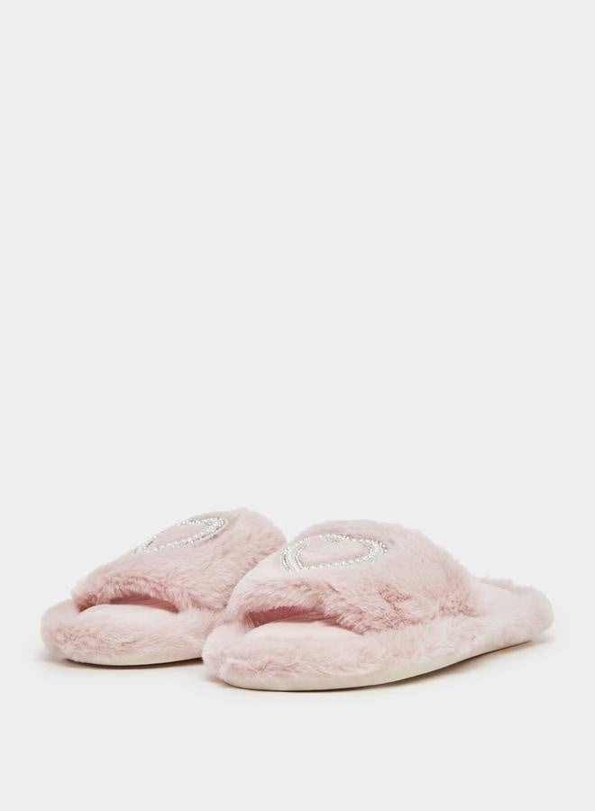 Take Two Embellished Heart Slip-On Bedroom Slippers by Styli - Image 2