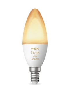 PHILIPS HUE White Smart Candle Bulb 470 Lumens [E14 Small Edison Screw] With Bluetooth. Works with Alexa, Google Assistant, Apple Homekit