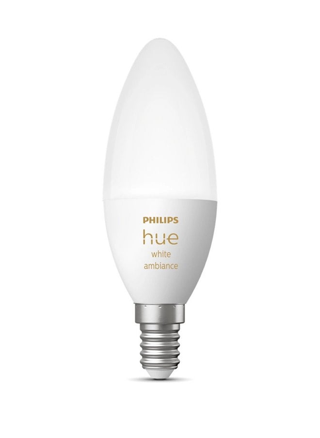 Philips - PHILIPS HUE White Smart Candle Bulb 470 Lumens [E14 Small Edison Screw] With Bluetooth. Works with Alexa, Google Assistant, Apple Homekit - Image 1