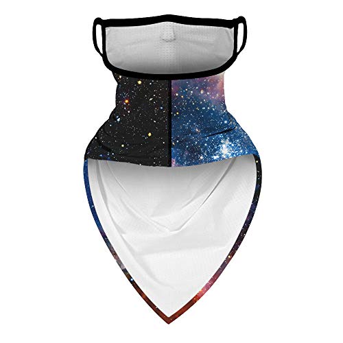 YAYOUREL Galaxy Neck Gaiter Face Mask Covering Bandanas for Men Women Summer UV Face Scarf Mask Cover Ear Loop Hole Triangle Facemask Headwear for Fishing Running Cycling Hiking - Image 4