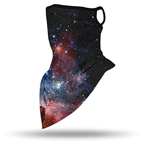YAYOUREL Galaxy Neck Gaiter Face Mask Covering Bandanas for Men Women Summer UV Face Scarf Mask Cover Ear Loop Hole Triangle Facemask Headwear for Fishing Running Cycling Hiking - Image 5