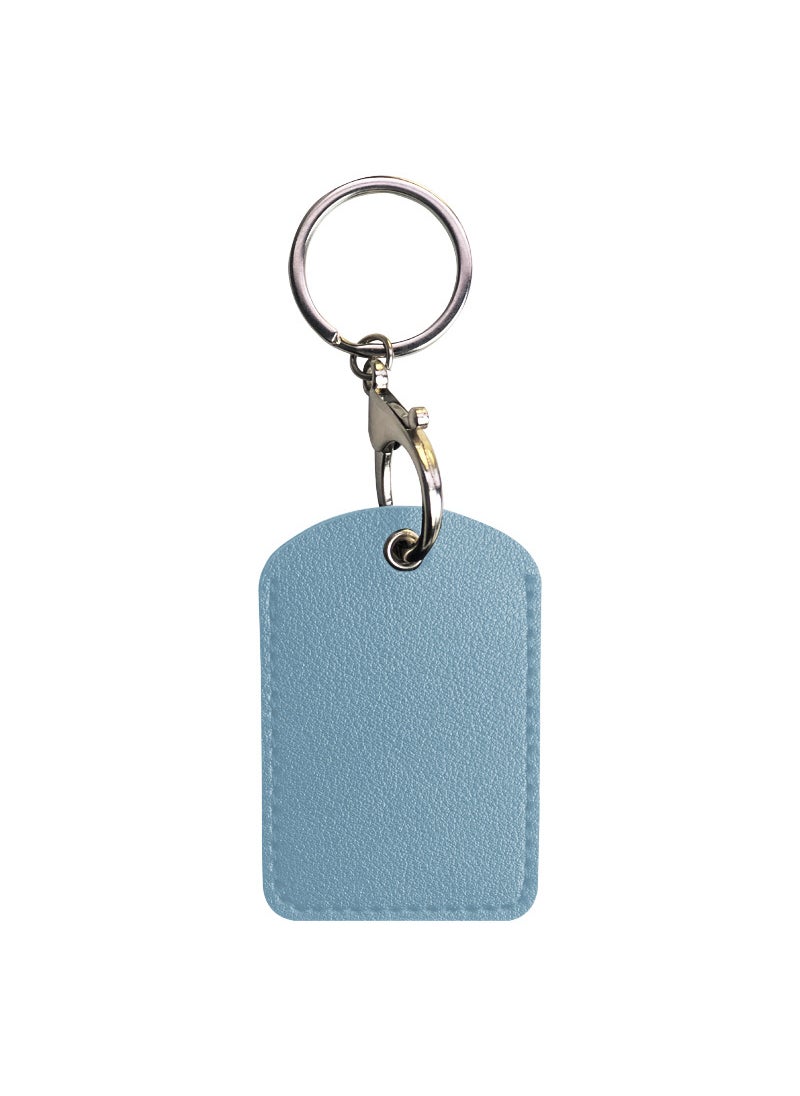 Generic PU Leather Drop Keychain Card HolderLight blue rectangle Light blue rectangle 