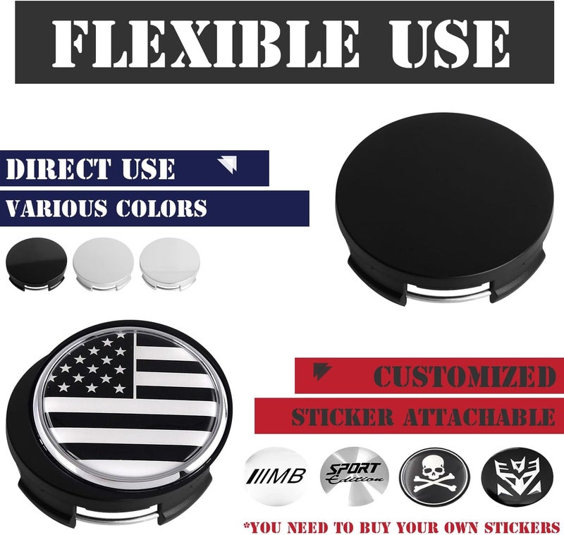 KitsPro 2.5Inch 63MM Wheel Center Caps, Pack of 4 (Matte Black, Outer 63MM, Inner 61MM) - Image 5