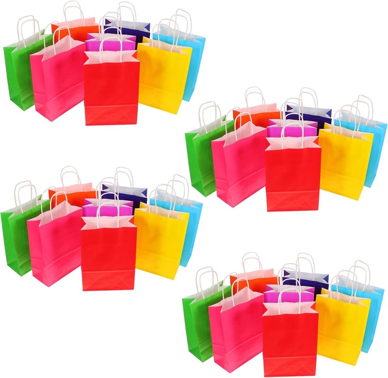 Diverse operation compatible ULTECHNOVO 32pcs Paper Goodie Bags with Handles Party Favor Bags for Birthdays Weddings and Holidays Versatile Flat Paper Packaging Easy assemble - Image 1