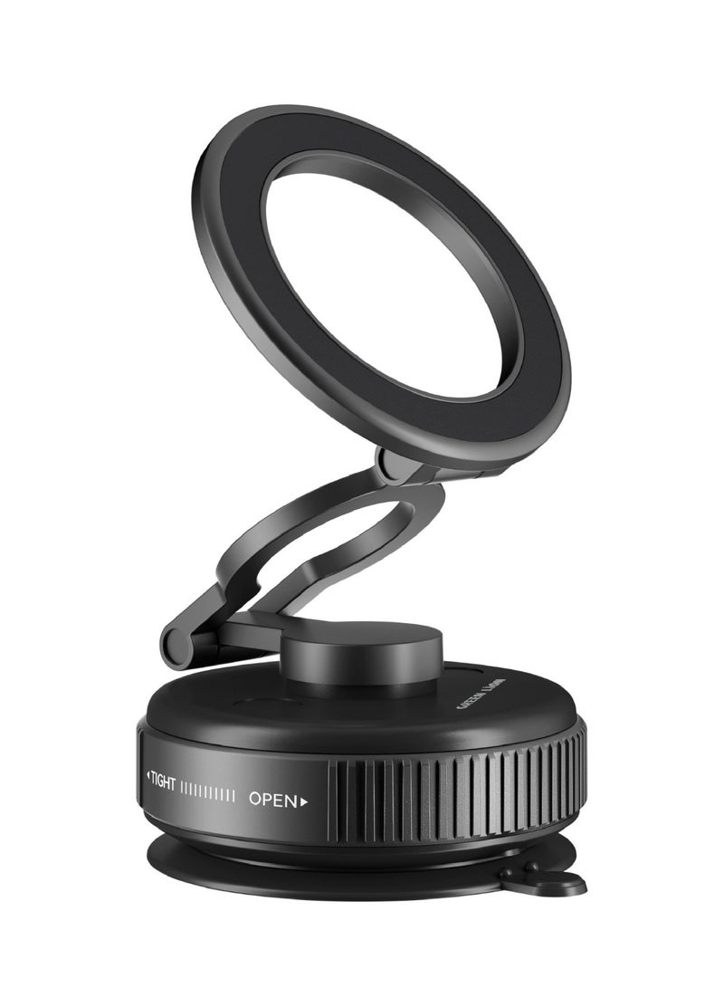 GREEN LION GX-40 MagSafe Suction Phone Holder with 360 ° Rotation / Phone Mount / Mobile Phone Holder / Car Phone Holder / Swivel Lock Base - Black - Image 1