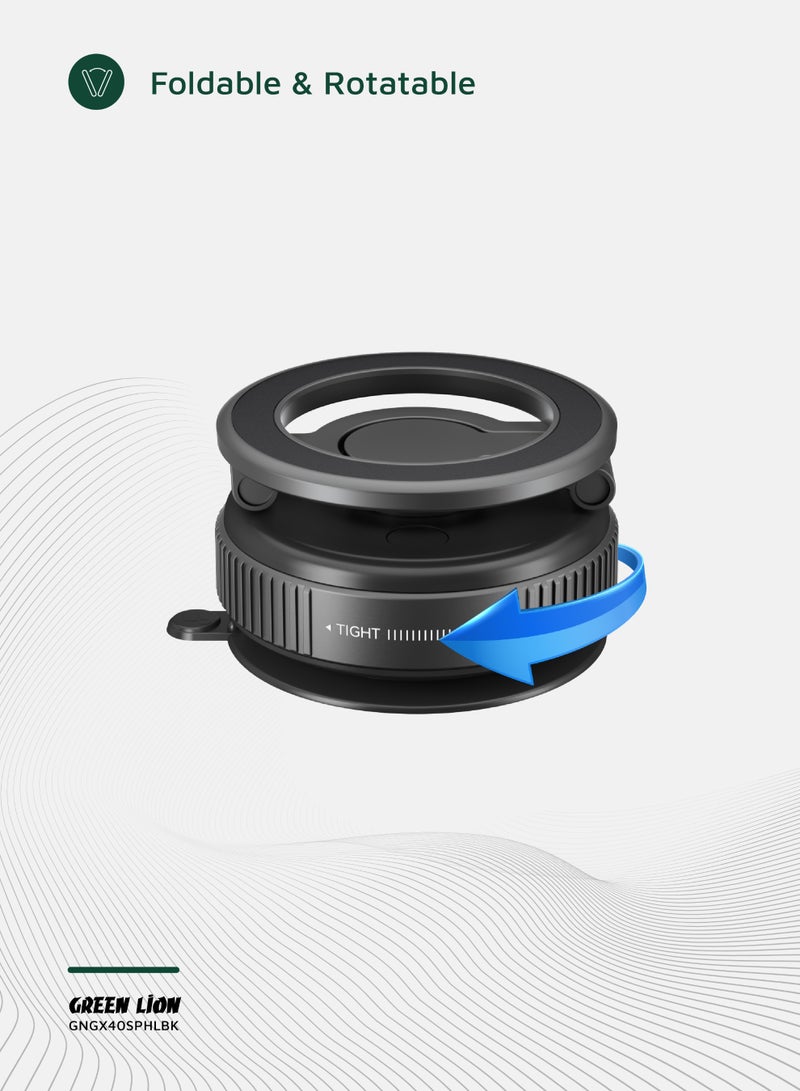 GREEN LION GX-40 MagSafe Suction Phone Holder with 360 ° Rotation / Phone Mount / Mobile Phone Holder / Car Phone Holder / Swivel Lock Base - Black - Image 5