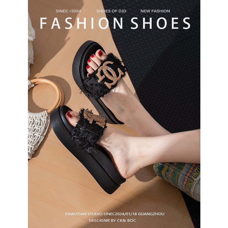 Thick-Soled Sandals For Women, Summer Fashion, Versatile, Style, Platform, Non-Slip, Large Sole, Vacation Style - Image 2