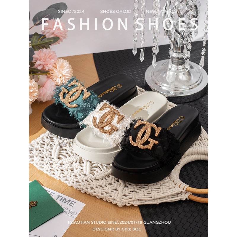 Thick-Soled Sandals For Women, Summer Fashion, Versatile, Style, Platform, Non-Slip, Large Sole, Vacation Style - Image 3