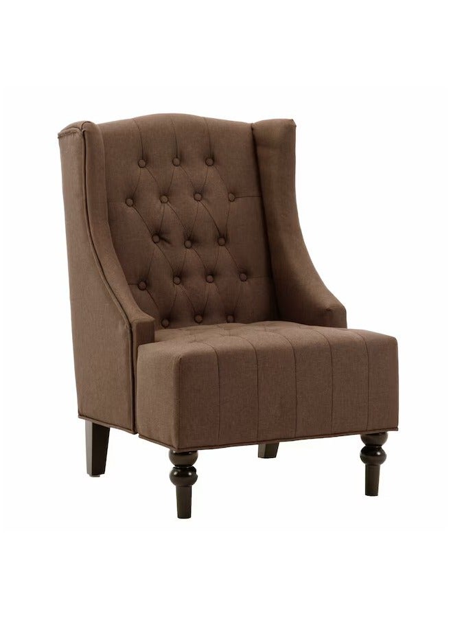 Malazhouse Chocolate Wingback Chair – MZCH017 – 70L x 105H x 80W  - Image 1