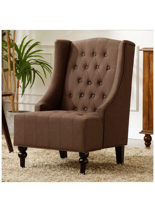 Malazhouse Chocolate Wingback Chair – MZCH017 – 70L x 105H x 80W  - Image 2