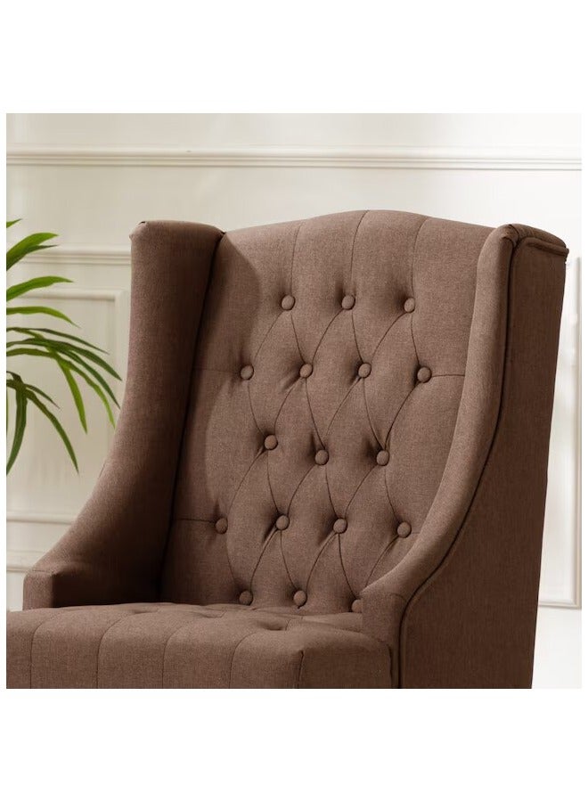 Malazhouse Chocolate Wingback Chair – MZCH017 – 70L x 105H x 80W  - Image 3