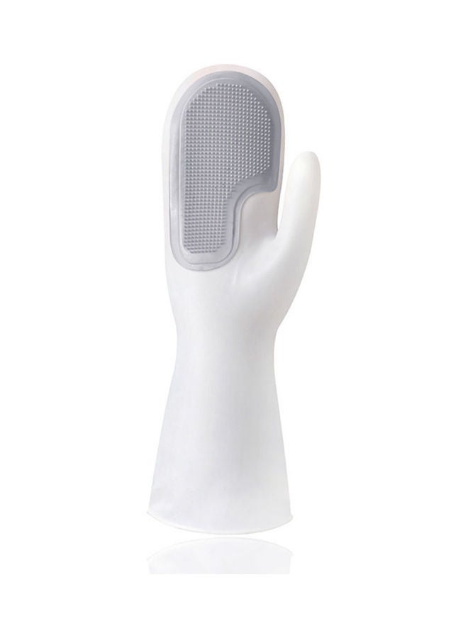 Loquat Magic Silicone Gloves With Wash Scrubber Grey/White - Image 2