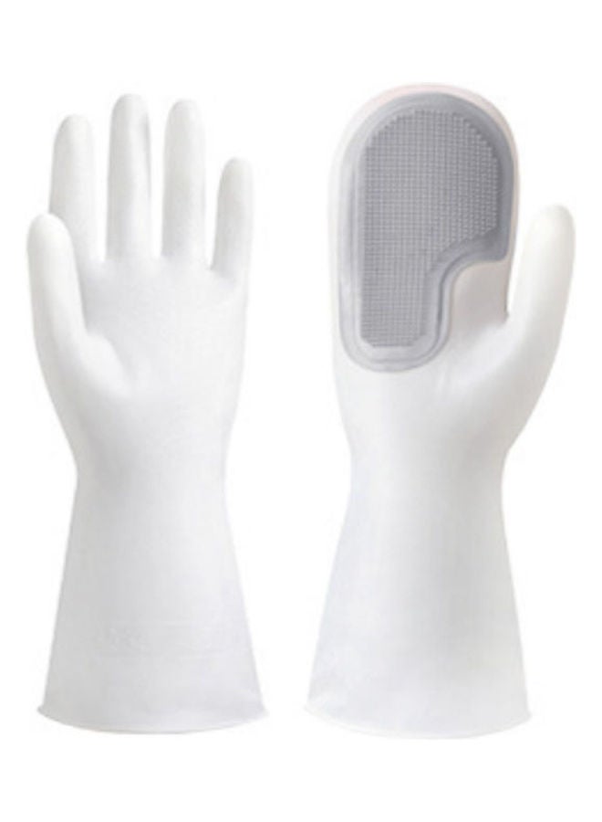 Loquat Magic Silicone Gloves With Wash Scrubber Grey/White - Image 5