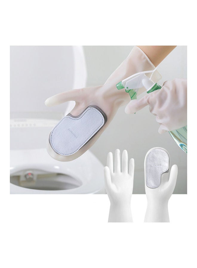 Loquat Magic Silicone Gloves With Wash Scrubber Grey/White - Image 4