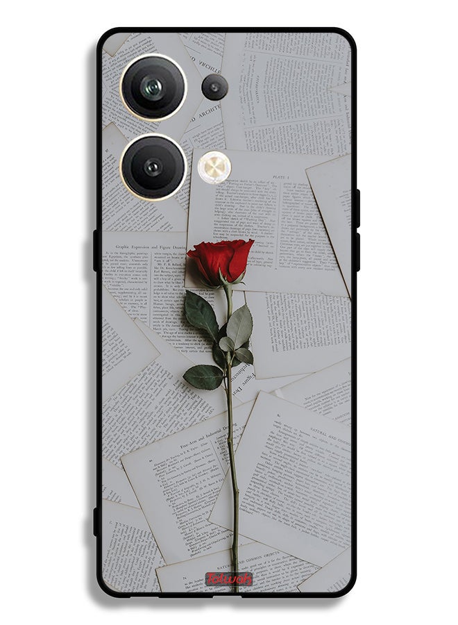 Tolwak Oppo Reno9 Pro Plus 5G Protective Case Cover Rose On Papers - Image 2