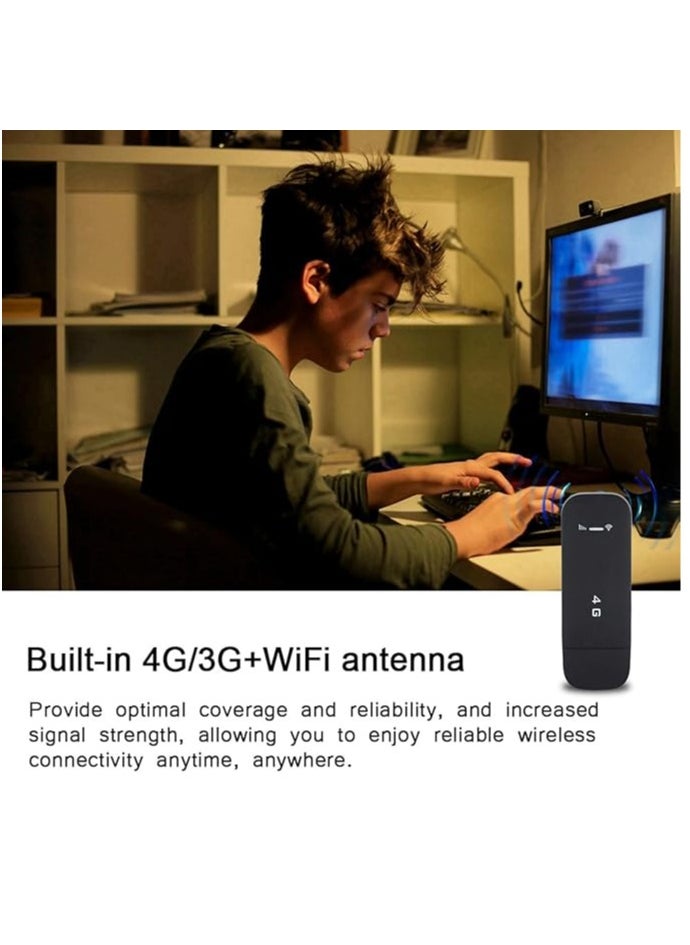 Generic - 4G WiFi Mobile Router, Portable USB LTE Pocket Mobile Hotspot, Wireless Network Smart Router Built-in 4G/3G+WiFi Antenna, Easy to Use, Plug and Play - Image 1